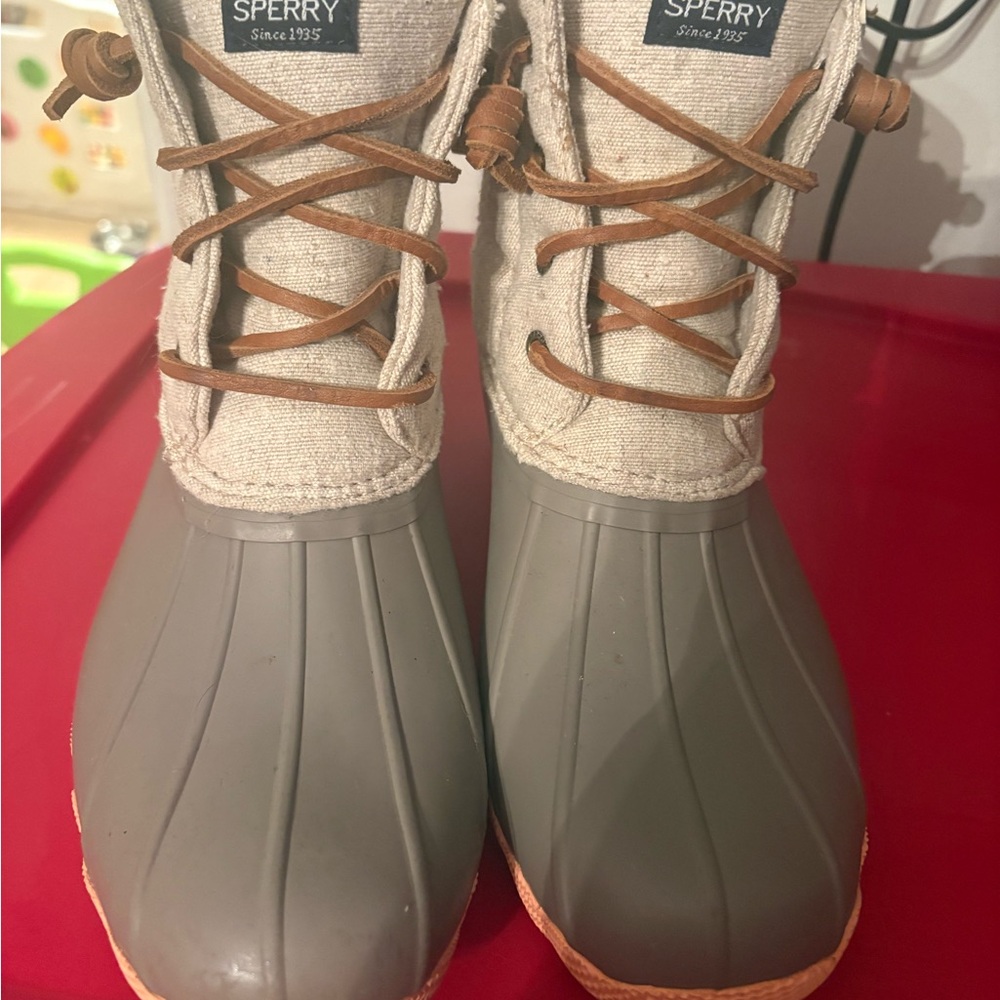 Sperry Gray and Brown Waterproof Boots